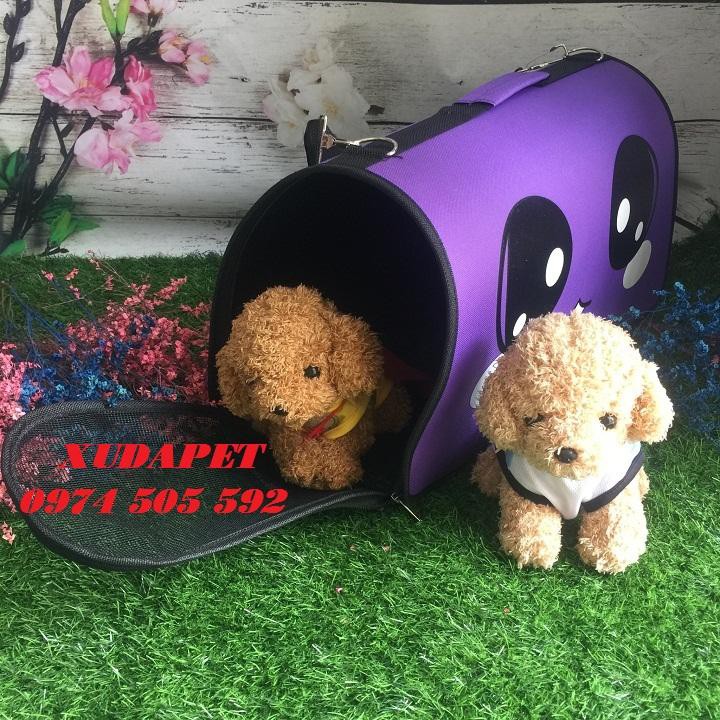 Túi xách vận chuyển dành chó mèo siêu thời trang hình đôi mắt màu tím Xudapet – TXMT11002