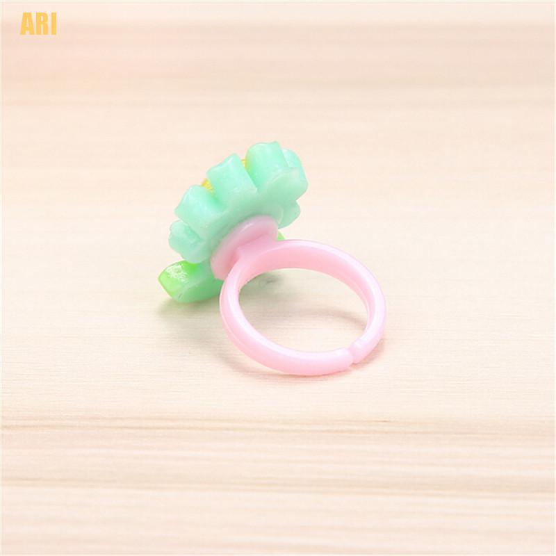 Set 10 nhẫn resin hoạt hình đáng yêu cho trẻ em