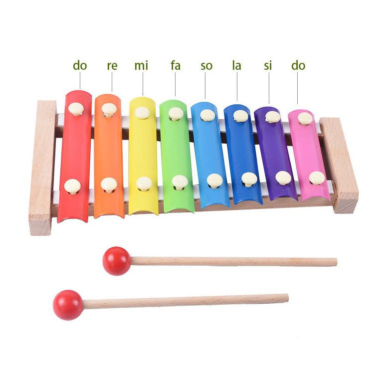 Đàn Piano Xylophone Gỗ 8 Thanh Quãng - Đồ Chơi Âm Nhạc Cho Bé