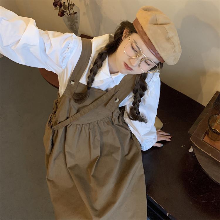 Set Áo Thun Ngắn Tay + Quần Yếm Dáng Rộng Năng Động Thời Trang Dành Cho