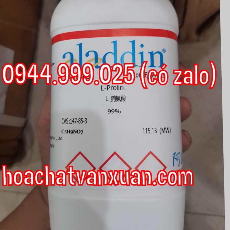 Hóa chất L-Proline 99% CAS 147-85-3 C5H9NO2 lọ 100g proline