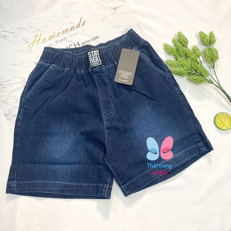 Quần đùi nữ từ 42-57kg jean dày mềm có độ giãn mạnh - hàng đẹp - lưng thun có dây rút - QU325