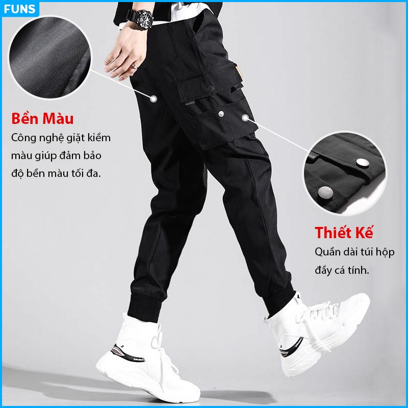 Quần thể thao nam kaki FUNS mã MK I dài trơn túi hộp bó ống Hàn Quốc mùa hè thu đẹp