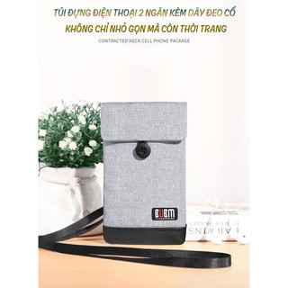Túi đựng điện thoại 2 ngăn kèm dây đeo cổ