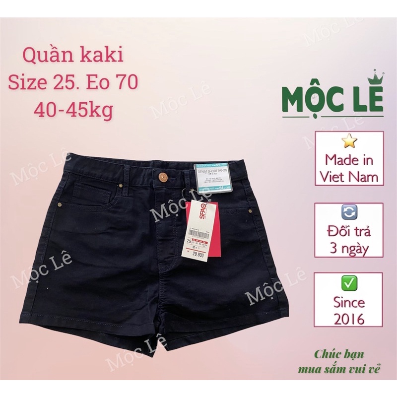 Quần short jean kaki thun xuất nhật đen trơn