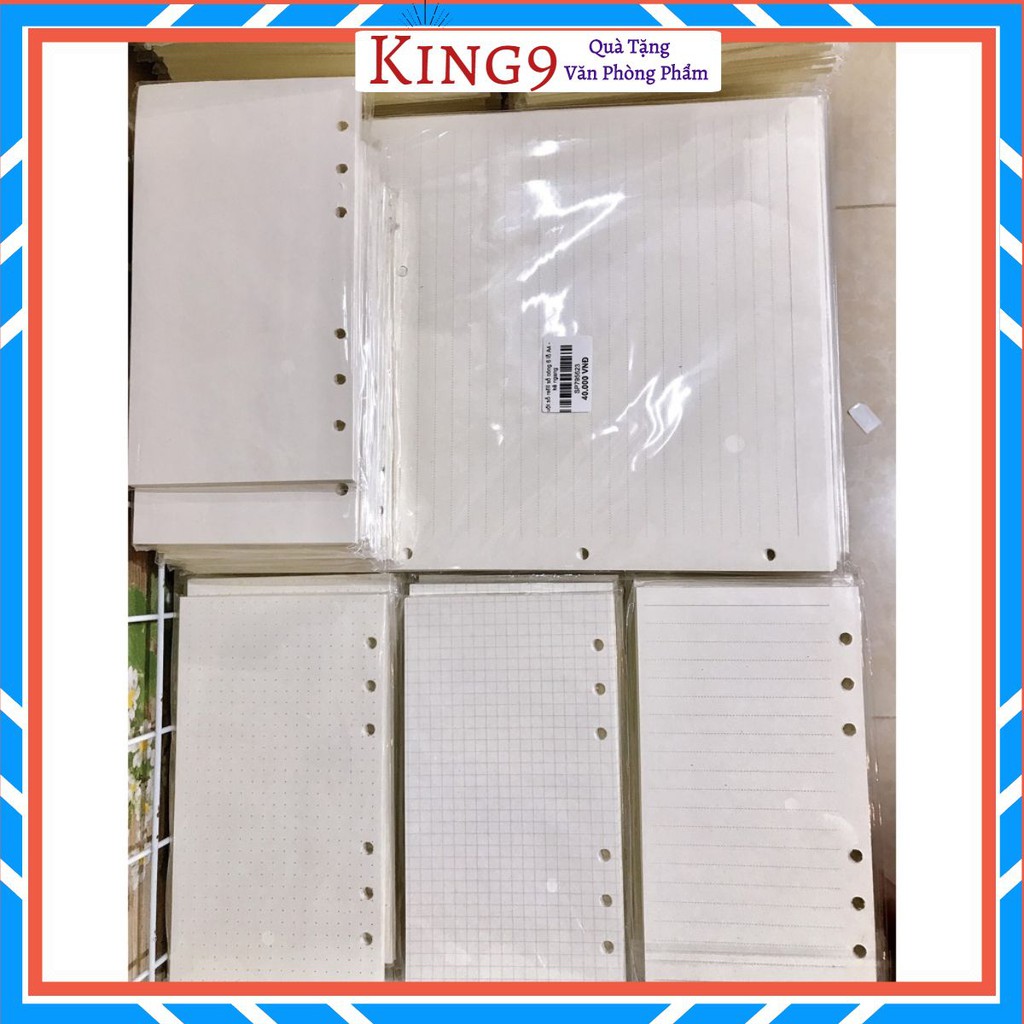 Ruột sổ còng 6 lỗ A4 A6 A7 phụ kiện sổ còng sổ planner bullet journal KING9