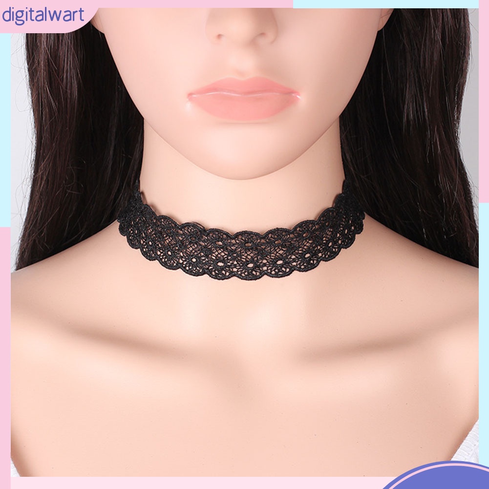 Dây Chuyền Choker Ren Phong Cách Gothic Có Thể Điều Chỉnh Kích Cỡ