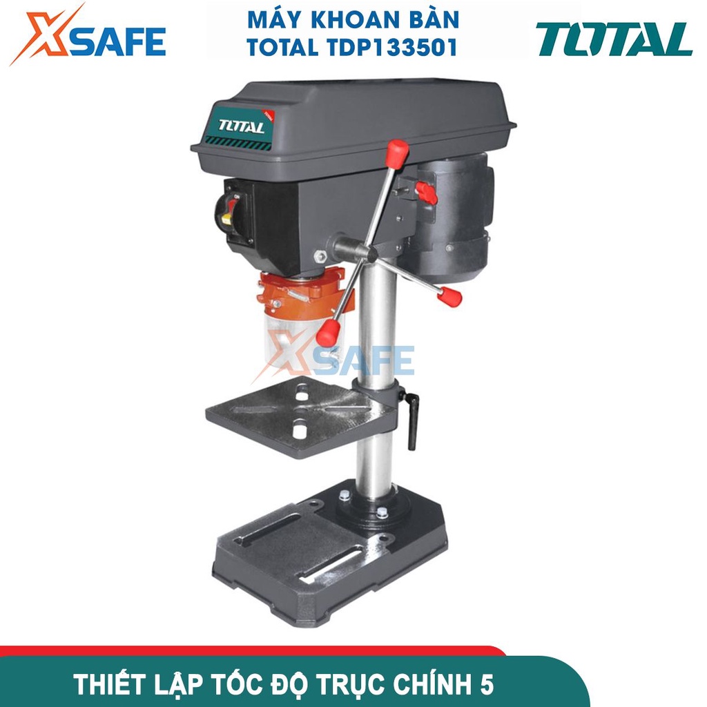 Máy khoan bàn TOTAL TDP133501 công suất 350w, tùy chỉnh chỉnh độ cao, tốc độ 580-2650v/p, khả năng khoan 13mm - [XSAFE]