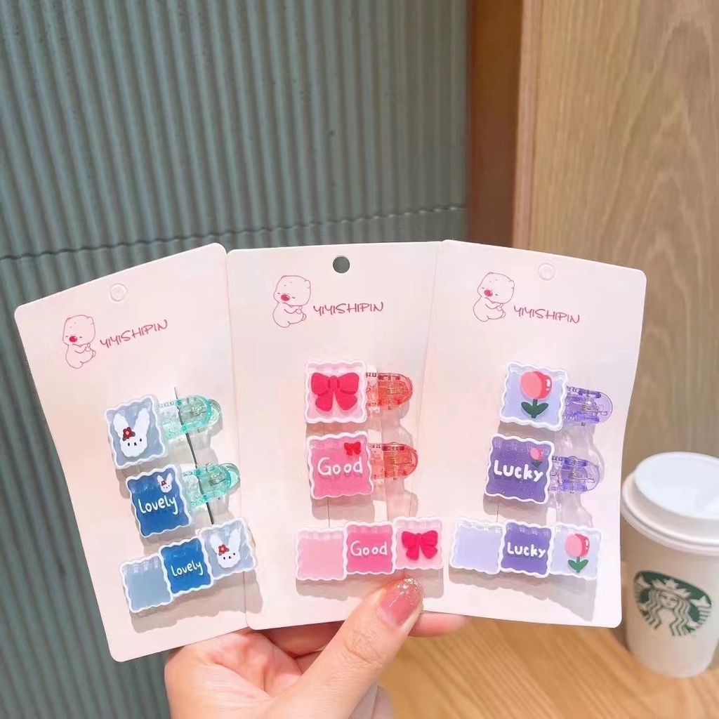 Kẹp Tóc Họa Tiết Hoạt Hình Graffiti/Trái Cây/Hoa/Trái Cây Phong Cách Hàn Quốc 2022 Dành Cho Nữ