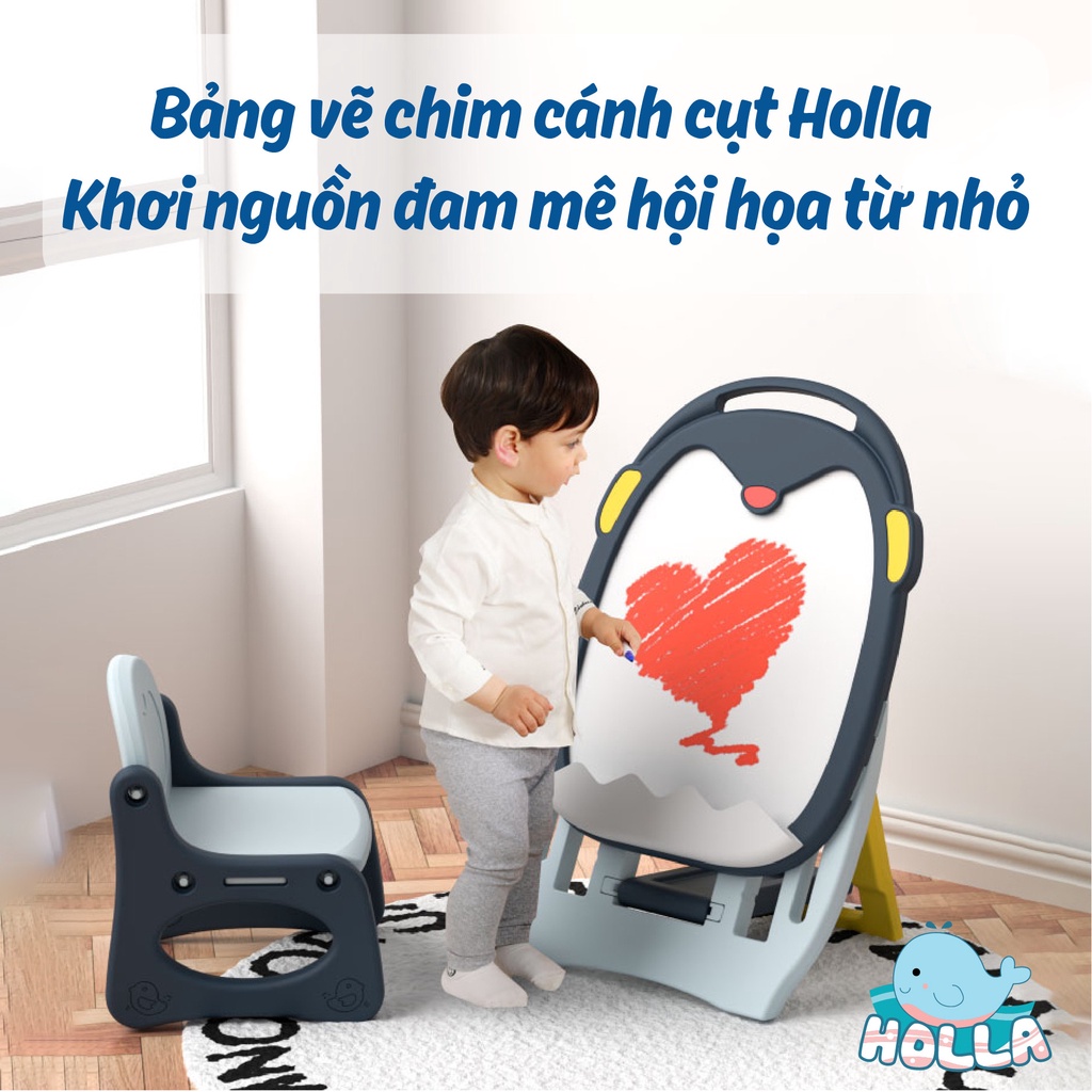 Bảng vẽ chim cánh cụt Holla kèm ghế