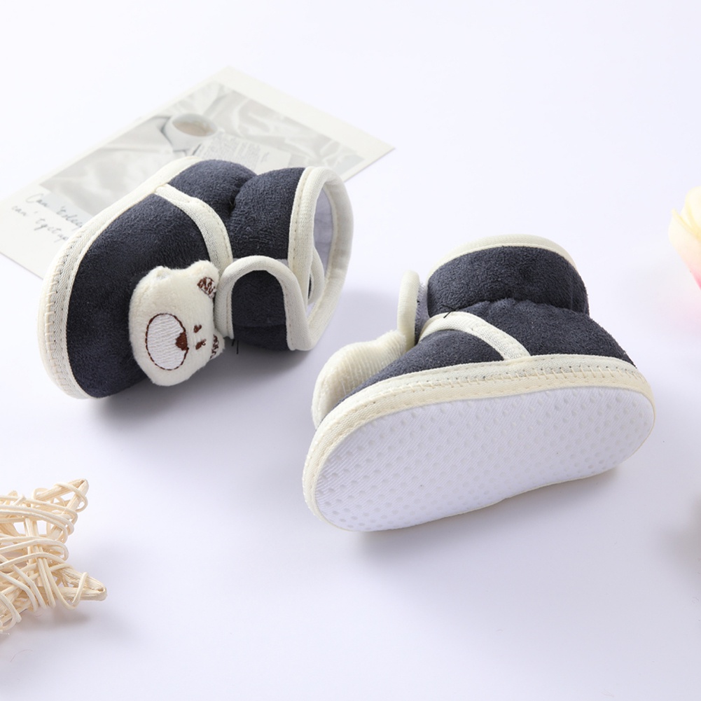 Giày bốt đế mềm hình gấu hoạt hình cho bé trai/gái từ 0-12 tháng tuổi