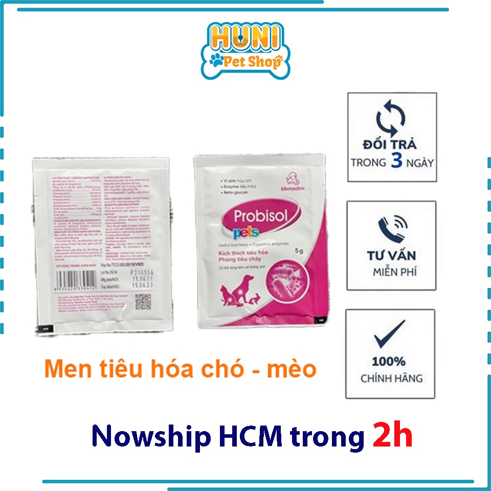 Men tiêu hóa dành cho chó mèo thỏ Men Probisol chứa lợi khuẩn phòng tiêu chảy Huni petshop