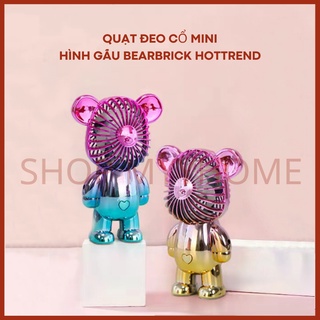 Quạt mini cầm tay, quạt mini hình gấu bearbrick sạc pin usb hottrend 2022