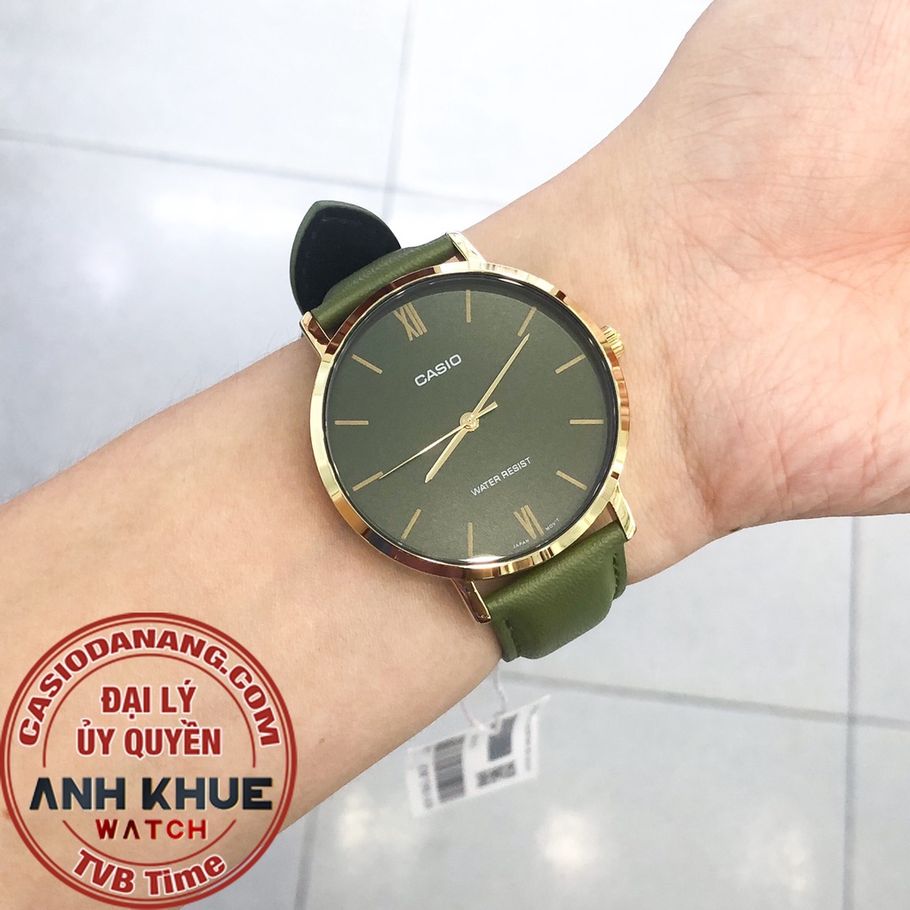 Đồng hồ nam dây da Casio chính hãng Anh Khuê MTP-VT01GL-3BUDF (40mm)