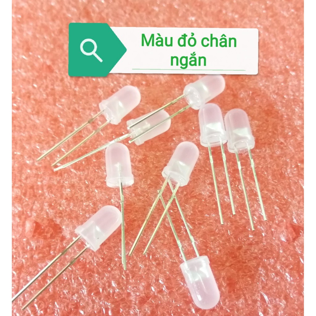 10 con LED 5mm vỏ đục, vỏ trong màu xanh lá,xanh dương,trắng,vàng,đỏ