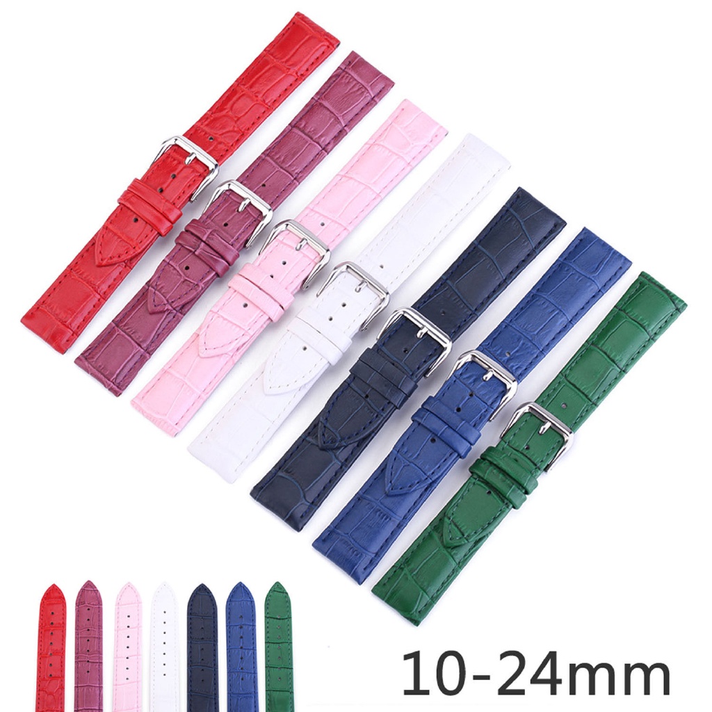 Dây Đồng Hồ Bằng Da Bò 14Mm - 24mm Khóa Kim Loại 18 19 20 22mm