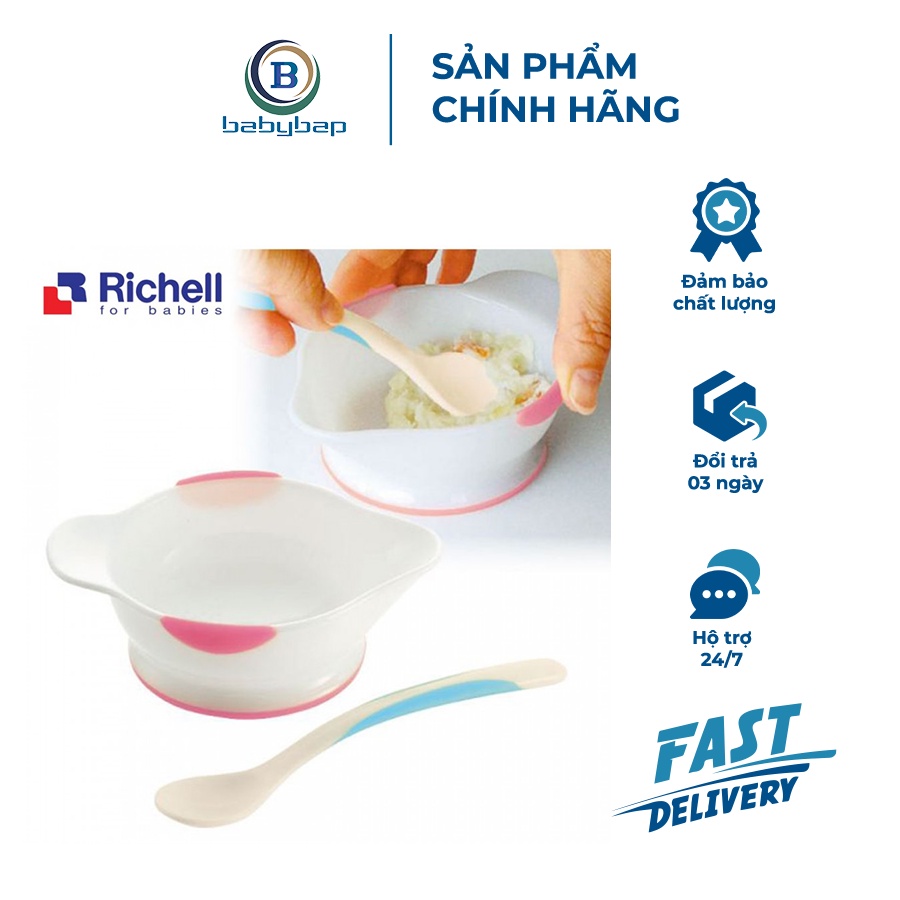 Bộ Chén Muỗng Richell Thiết Kế Nhỏ Gọn, Dễ Vệ Sinh
