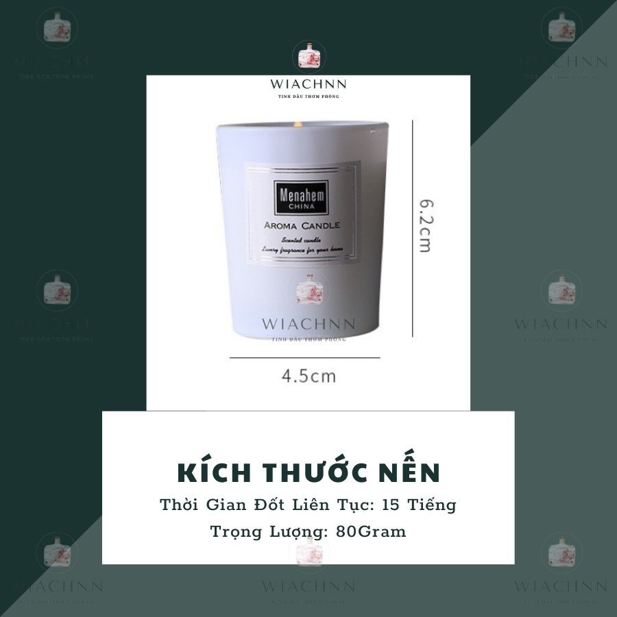 Nến Thơm Thư Giãn Không Khói Cao Cấp Aroma Menahem - Nến Thơm Sáp Đậu Nành