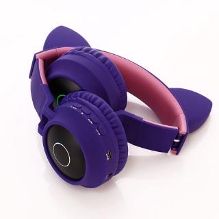 Tai Nghe Mèo Bluetooth Headphone Tai Mèo Dễ Thương Có Mic Âm Bass Mạnh Mẽ Và Dung Lượng Pin Khủng 400mAh