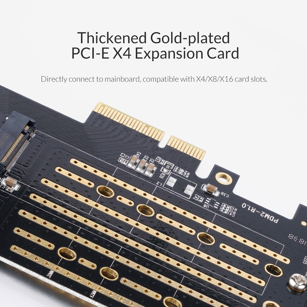 Thẻ mở rộng ORICO NVME sang PCI-E 3.0 X4 kênh kép hỗ trợ giao thức SATA(PDM2)