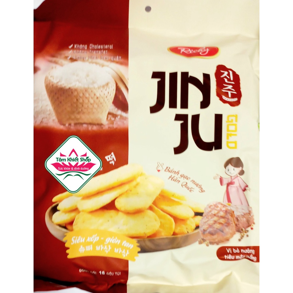 5/24 bánh gạo richy jinju 134,4 gr gói cốm sữa bò nướng tiêu