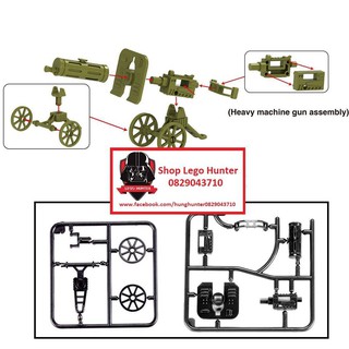 Xếp Hình Army phụ kiện : Heavy machine gun assembly ( màu xanh )