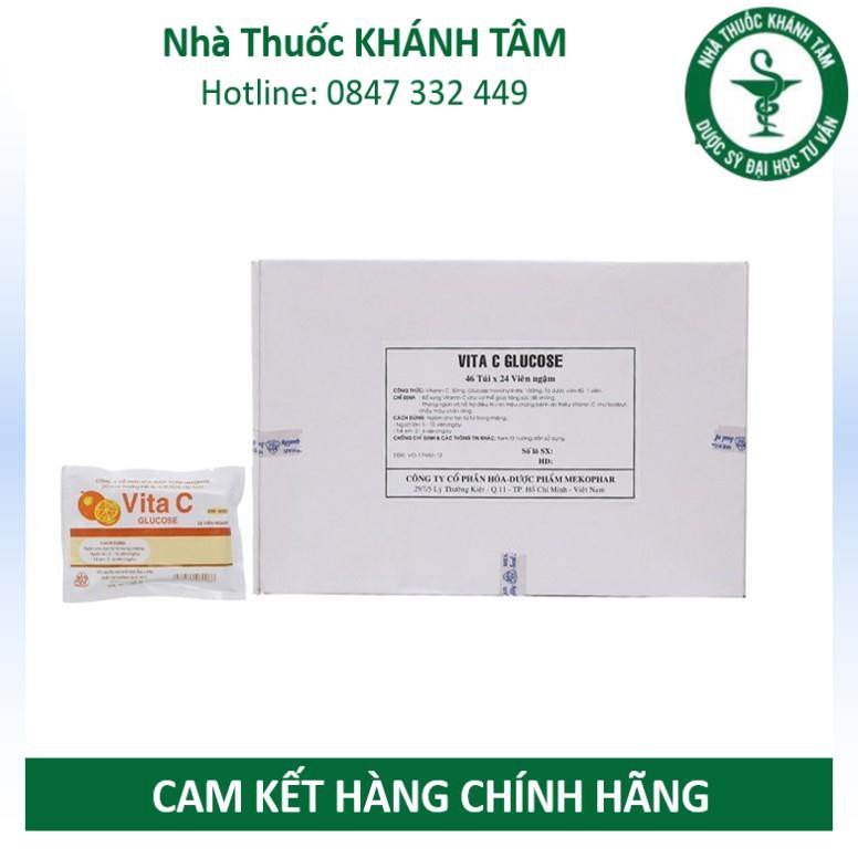 ! Viên kẹo ngậm vitamin C Mekophar - Vita C Glucose Meko [Túi 24 viên] ! !