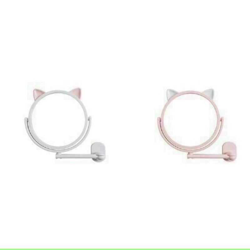 Gương trang điểm gắn tường tai thỏ đáng yêu size 14*20cm