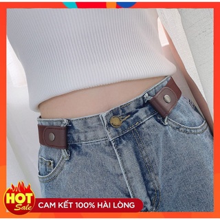 Thắt lưng/ dây lưng dây nịt thun móc quần không khoá co giãn cúc bấm 2 bên vải thun phối da 221DL008