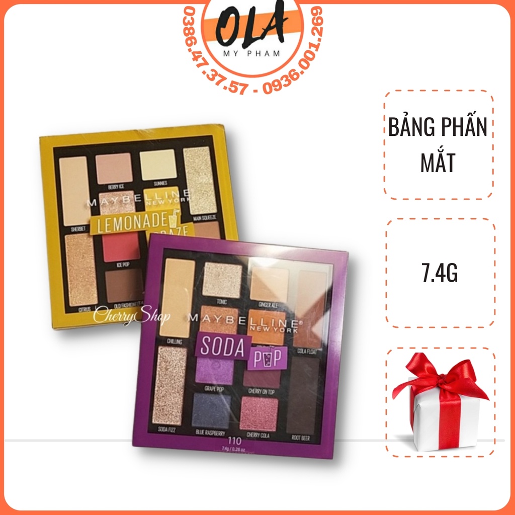 Bảng phấn mắt Maybelline Soda Pop / Lemonade Craze Eyeshadow Palette Makeup (7.4g) - mỹ phẩm ola