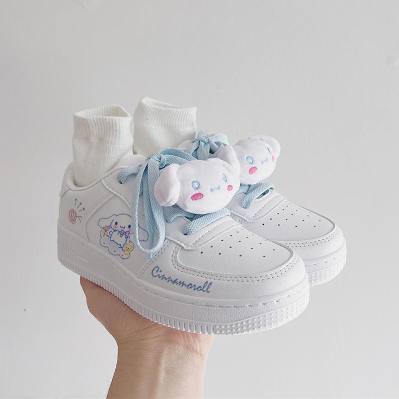 Giày Đế Bằng Màu Xanh Dương Cinnamoroll Babycinnamoroll Thời Trang Xuân Hè Không Quân Cho Nữ Sinh 1 Giày Thể Thao Nữ Màu Trắng Cổ Thấp