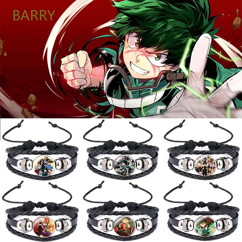 BARRY Children Boku No Hero Academia Bracelets Men Wristband Bangles My Hero Academia Bracelets Charms Punk Multilayer Anime Jewelry Time|Cosplay Leather Bracelet