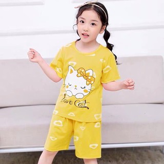 Bộ mèo love cat cộc tay cho bé 18-28kg