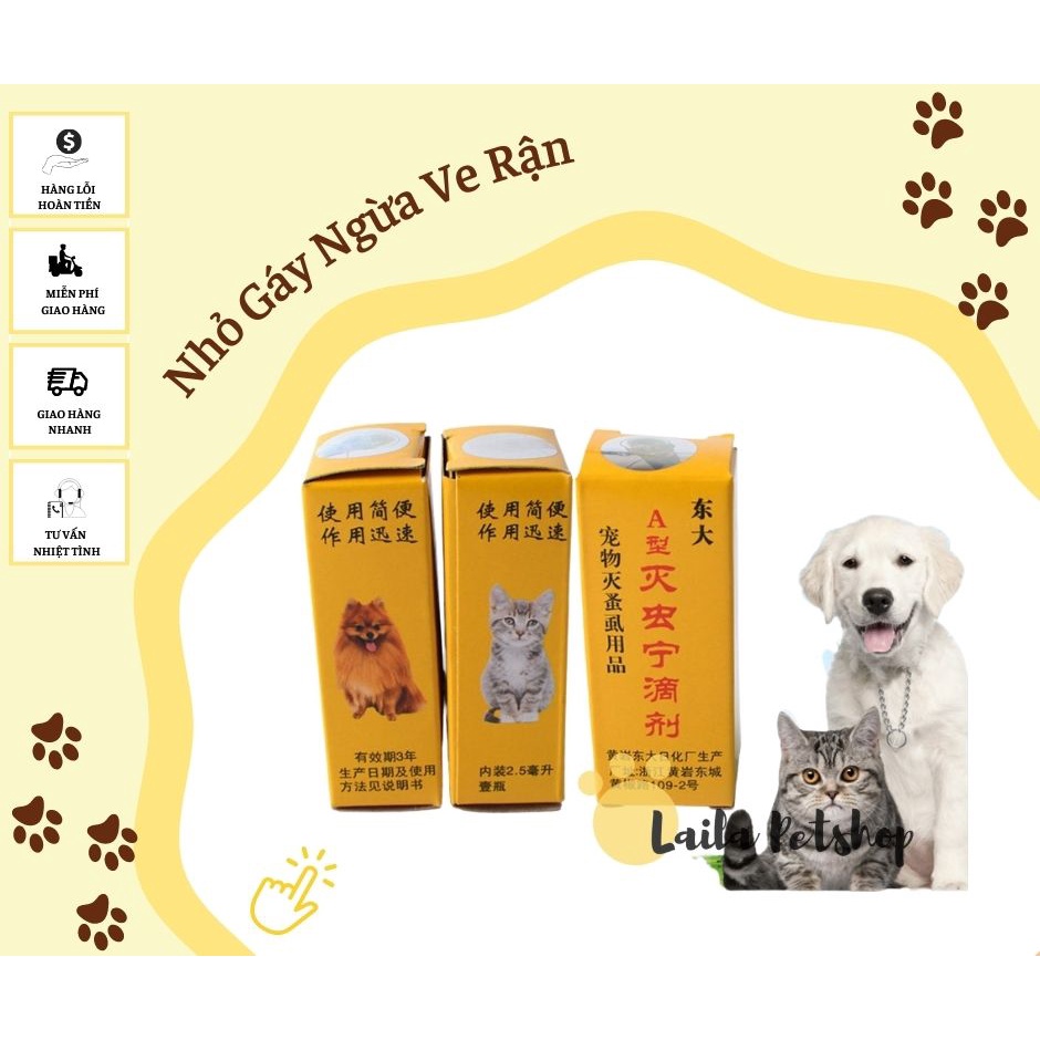 Nhỏ Gáy Ngừa Ve Rận Chó Mèo (mẫu mới) - Laila Petshop