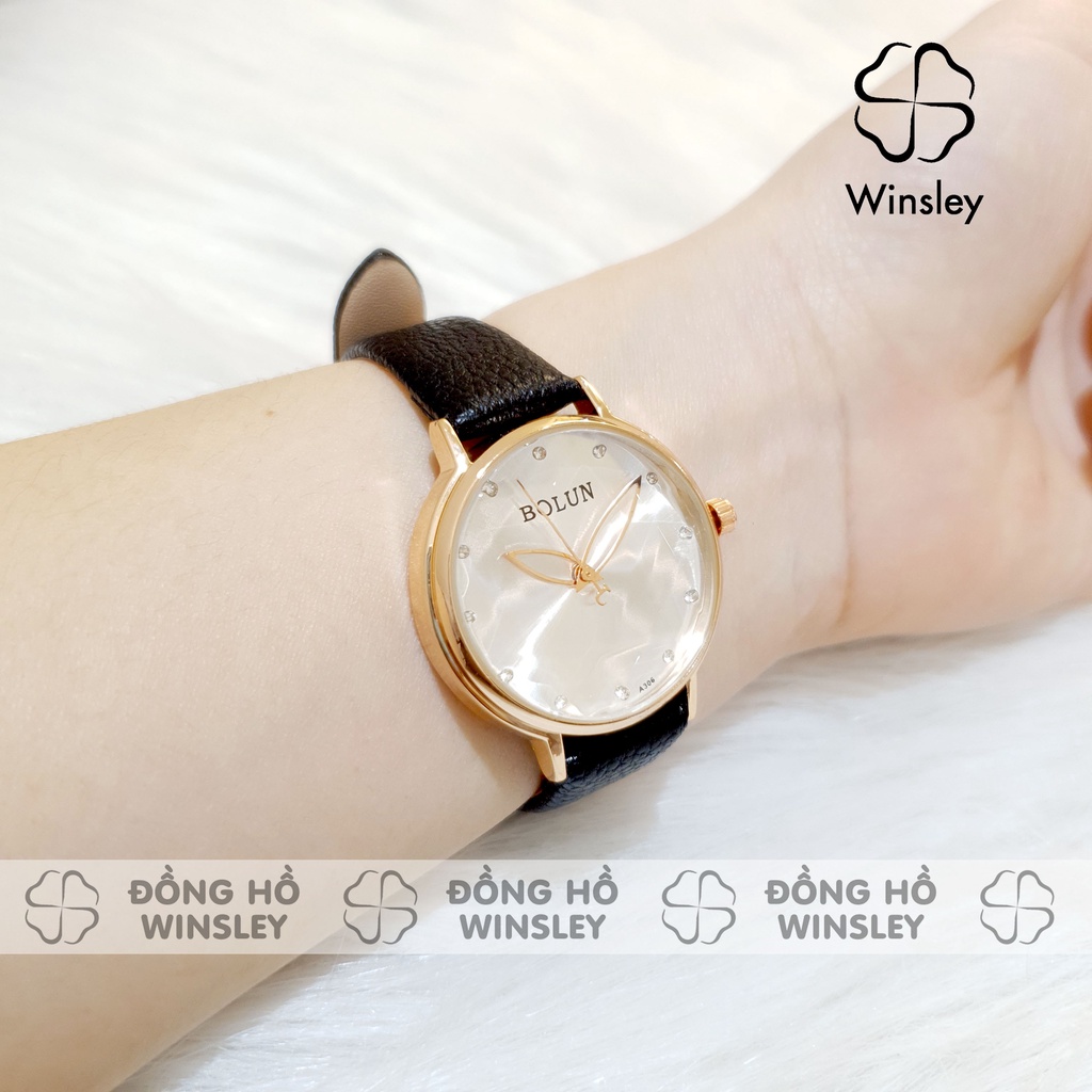 Đồng hồ nữ Bolun dây da kim to mặt kính cánh hoa chính hãng Tony Watch | WebRaoVat - webraovat.net.vn