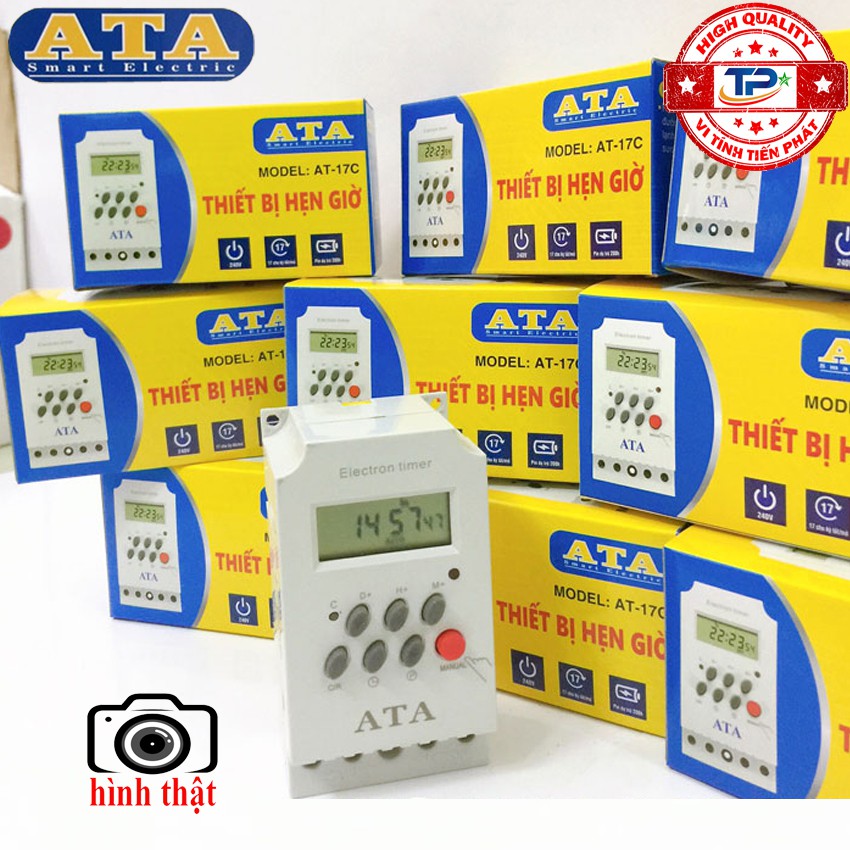 Thiết bị hẹn giờ tắt mở điện thông minh tự động ATA AT-17C Timer điện tử hiển thị màn hình LCD