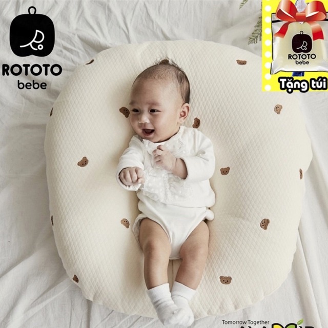 Gối chống trào ngược cho bé ROTOTO Bebe cho bé từ 0-12m hàng nội địa Hàn quốc