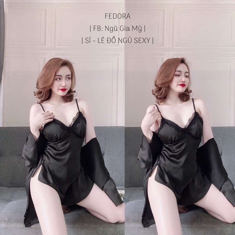 Đồ ngủ sexy ❤️Freeship❤️Combo 3 món siu hot , áo choàng kèm dây+áo yếm+quần sexy freesize 40-58kg | BigBuy360 - bigbuy360.vn