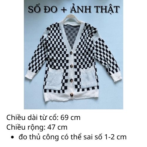 Áo Khoác Cardigan Mỏng Kẻ Ô Bàn Cờ Tay Dài ( Có kèm hình thật 2 hình cuối) Smide Clothing