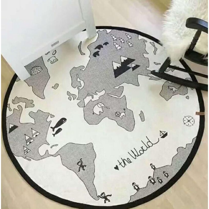 Thảm hình bản đồ cho bé nằm chơi, chụp ảnh, decor nhà cửa