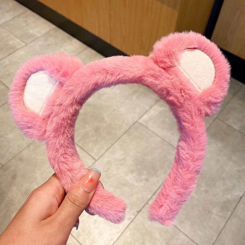 Băng Đô Cài Tóc Rửa Mặt Hình Gấu Bông LOTSO Màu Hồng Dễ Thương Phong Cách Hàn Quốc CG01