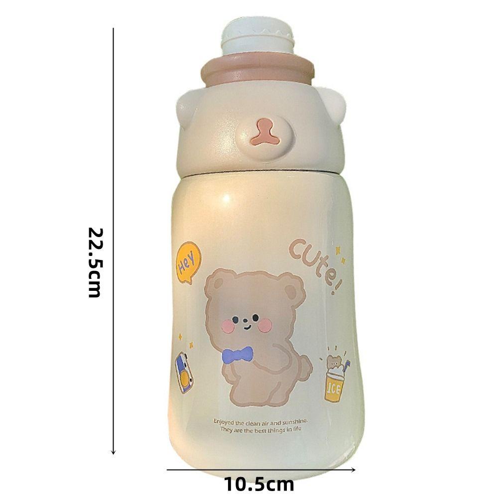 Bình Nước Giữ Nhiệt Dung Tích Lớn 1130ML Thiết Kế Dễ Thương Kèm Ống Hút Tiện