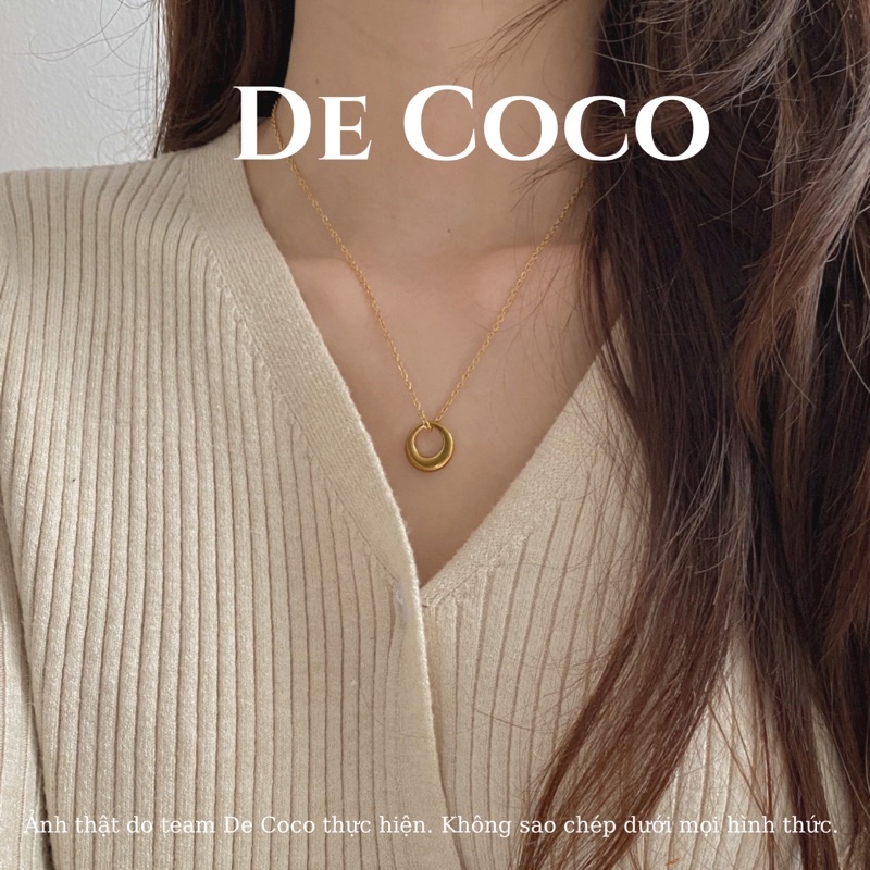 [KHÔNG ĐEN GỈ] Vòng cổ titan hình mặt tròn Full Moon De Coco decoco.accessories