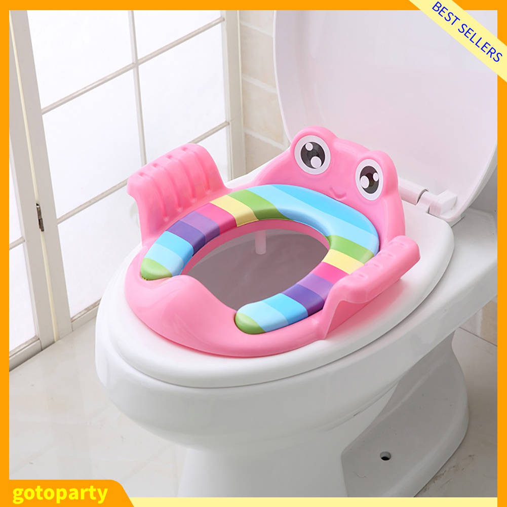 Bệ Ngồi Toilet Hình Tròn Có Tay Cầm Mềm Mại Dành Cho Bé