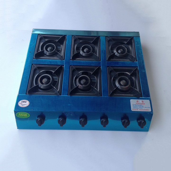 Bếp gas 6 họng, bếp khè 4 cửa Inox  bếp bánh xèo, mỳ cay công nghiệp