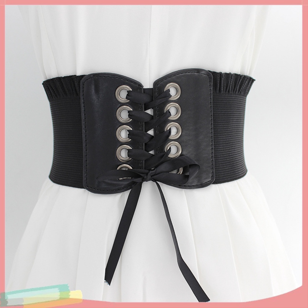 Thắt Lưng Nữ Phối Ren Co Giãn Phong Cách Retro