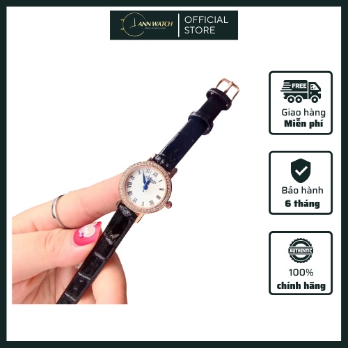 Đồng Hồ Nữ Longiness Dây Da Mặt Đính Đá Thời Trang - Ann Watch - A22