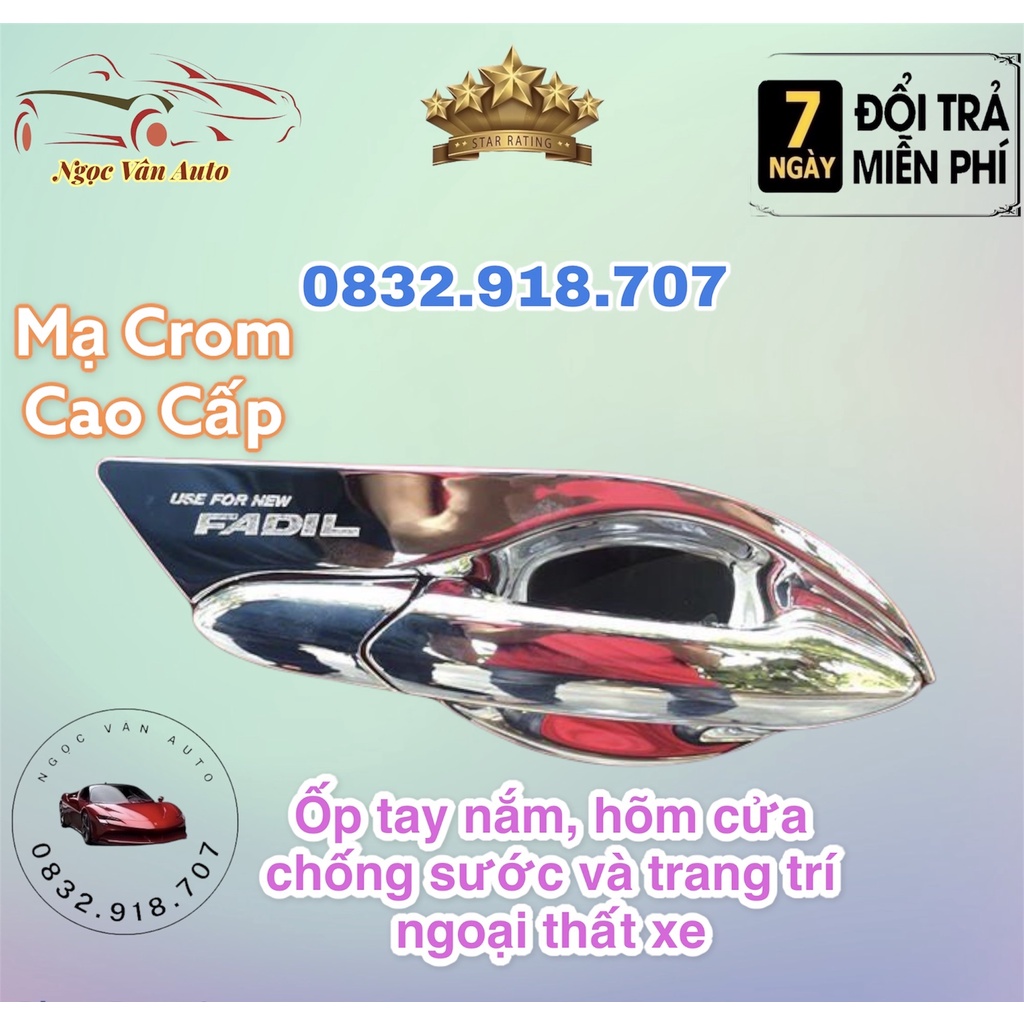 Ốp tay nắm hõm cửa Fadil 2019 - 2022 Mạ crom cao cấp
