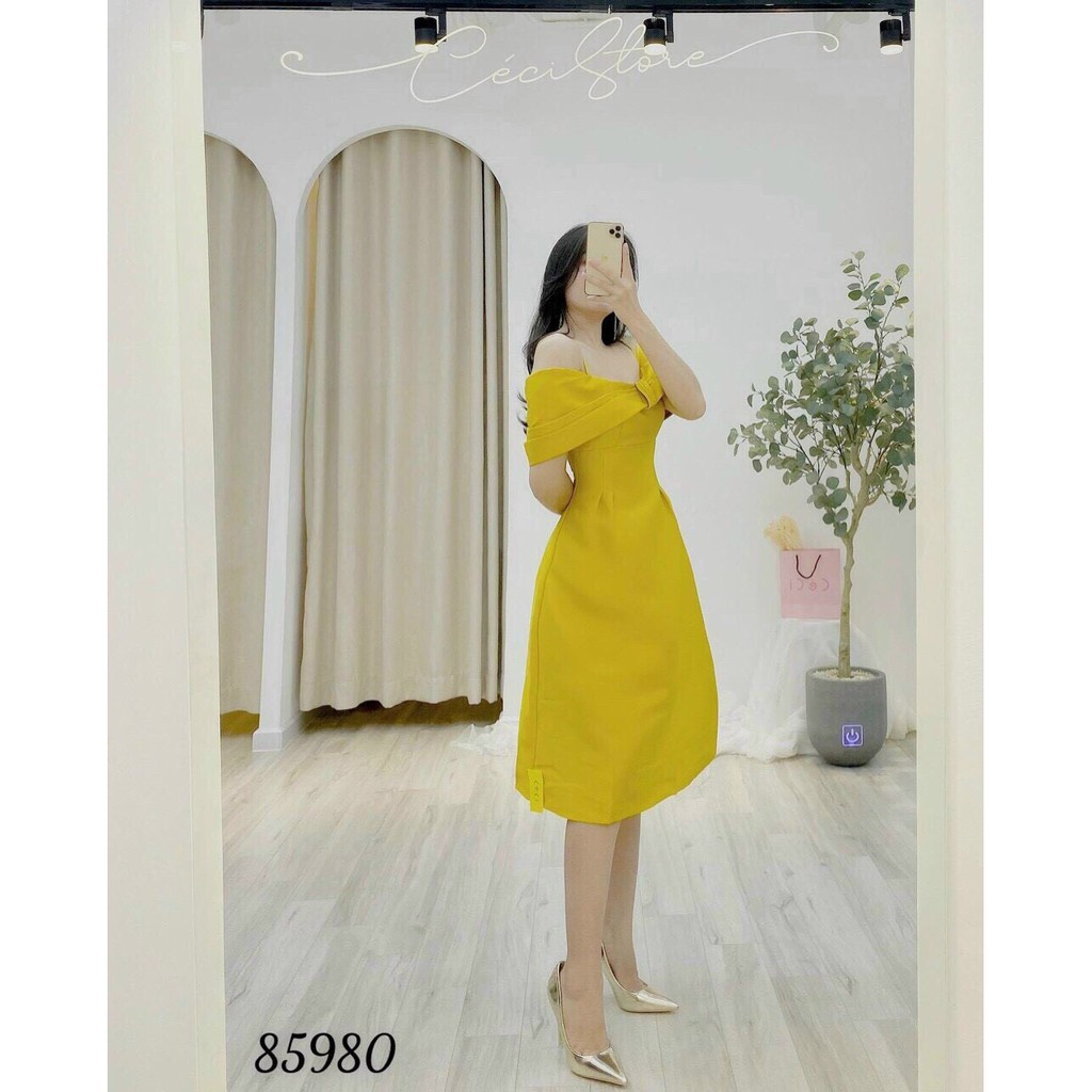 ĐẦM XÒE DỰ TIỆC NỮ CỔ CỘT NƠ SIÊU XINH SANG TÔN DÁNG CHO CÁC CHỊ EM