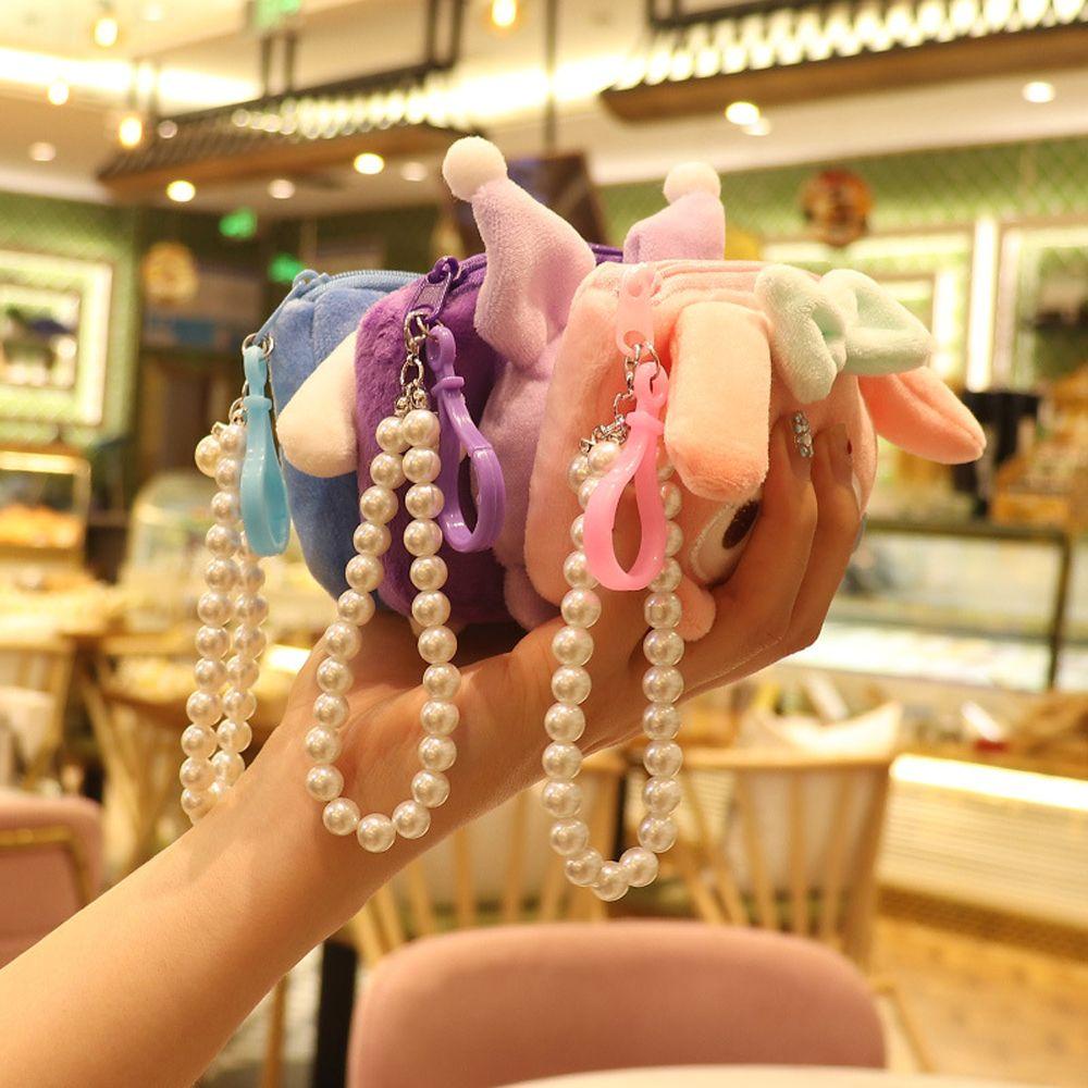 Ví Đựng Tiền Xu Kuromi Kawaii Bằng Vải Lông Có Dây Đeo Cho Nữ